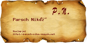 Parsch Niké névjegykártya